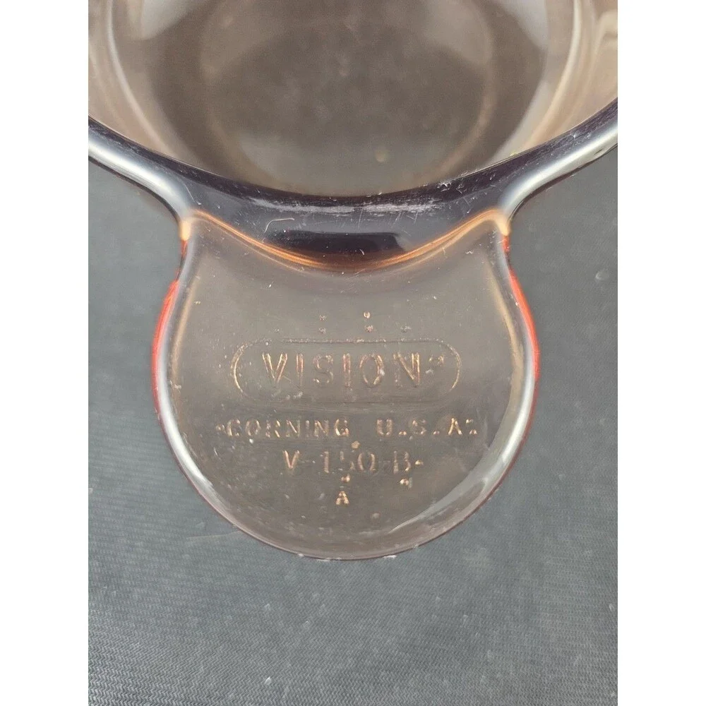 Vintage Pyrex Corning VISION Amber Glass Grab-It Bowl with Lid V-150-B 15oz